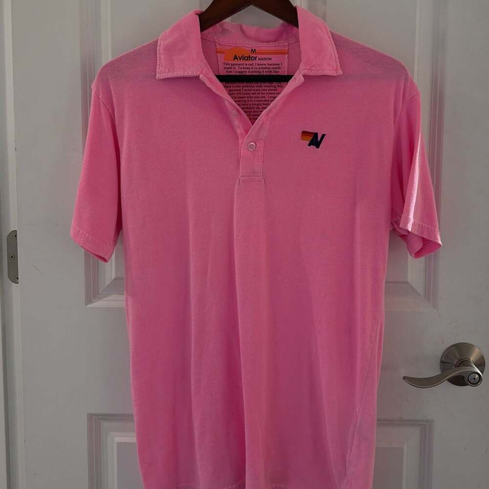 Aviator Nation Neon Pink Polo Shirt